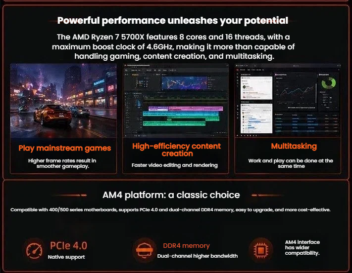 AMD Ryzen 7 5700X performance platform graphic