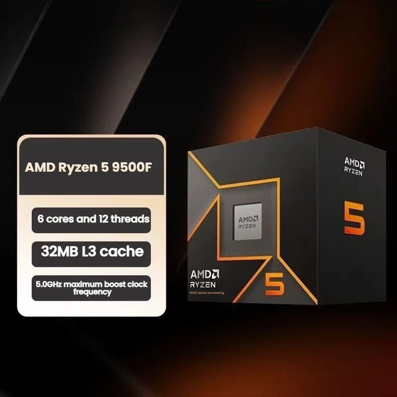 AMD Ryzen 5 9500F AM5 CPU with Wraith Stealth processor product detail image