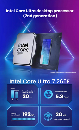 Intel Core Ultra 7 265F processor specifications graphic