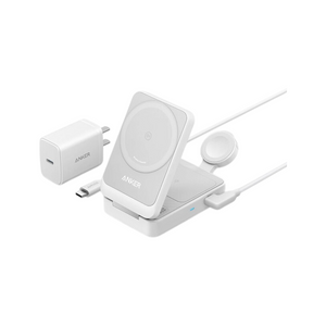 Anker MagGo A2557 foldable 3-in-1 charging station with power adapter