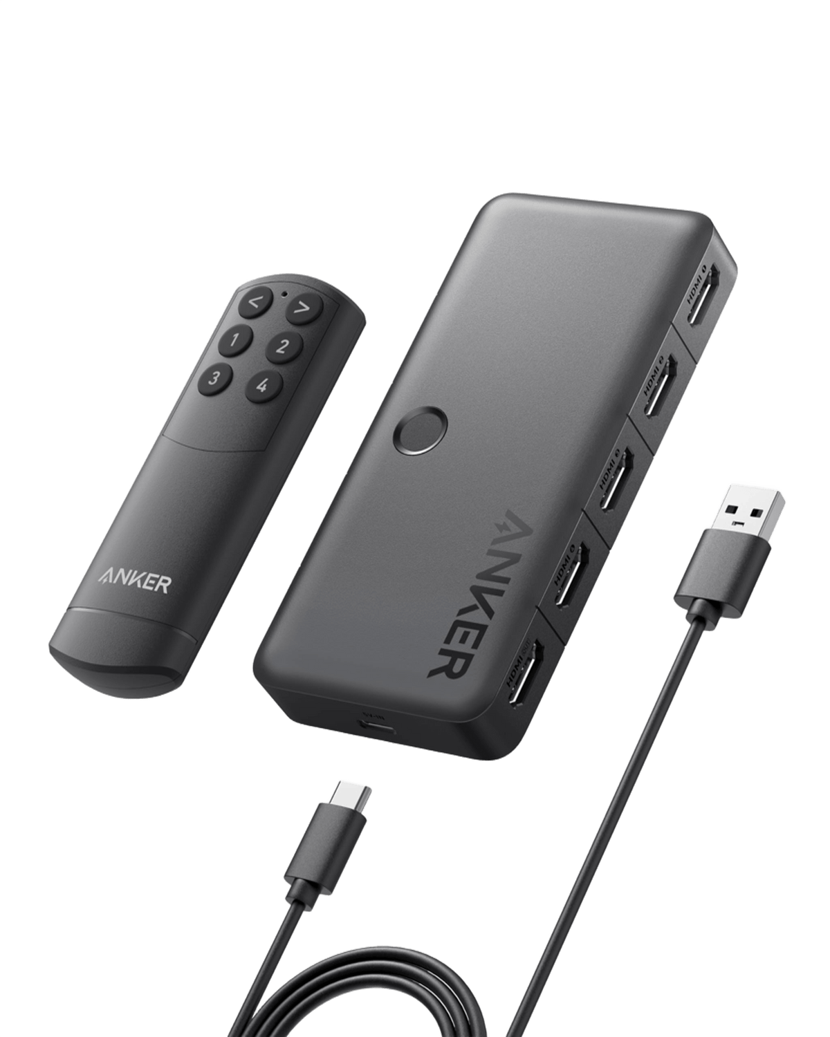 Anker A83H2 four-port 4K HDMI switch with remote