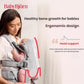 Mother wearing BabyBjörn Harmony Carrier Mesh with newborn in front-facing inward position – ergonomic M-shape support promotes healthy hip development
