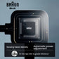 Braun shaver's 32-bit chip technology for automatic power adjustment based on beard density.