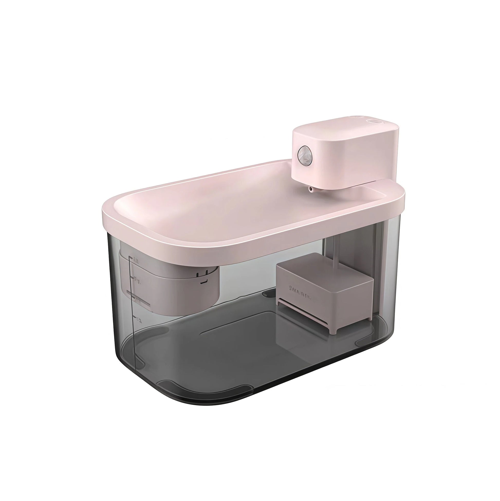 Close-up of DOGNESS D13 water fountain's 3000ml (3L) transparent tank showing ample water capacity, ideal for pets and hassle-free refilling during trips