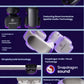 A collage showcasing the key features of the Bose Ultra Open Earbuds, including OpenAudio technology, Bose Immersive Spatial Audio, Snapdragon Sound, SimpleSync, long battery life, and an IPX4 waterproof rating.