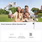 Dynamic White Insta360 Flow 2 AI Tracker Bundle laid flat—magnetic phone clip, USB-C cables, storage bag—official standard set.