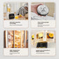 A collage highlighting four main benefits of the SUPOR blender: 1) Soft noise reduction technology for quiet operation. 2) Easy to disassemble and wash parts. 3) High-temperature steam cleaning for enhanced hygiene. 4) A large, easy-to-operate screen.