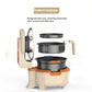  A detailed product analysis of the Liren air fryer, showing its disassembled parts including the visible glass top cover, the non-stick frying basket, and the high-temperature resistant main shell.