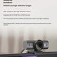 MX Brio 4K webcam clipped to a monitor during a live stream, illustrating 70 % more pixels than C1000e and twice the low-light clarity for realistic, vibrant video.