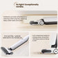 A collage showcasing the Roborock Flexi Lite's key features: FlatReach for cleaning under beds, a lightweight body for one-handed use, and front-wheel drive for effortless cleaning.