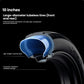 A cross-section of the Segway E2 Pro's large-diameter 10-inch tubeless tire, showing its puncture-resistant design and airtight material for enhanced shock absorption and grip.