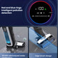 Feature graphic for the Tineco iFLOOR U5 Stretch showing the smart LED screen with red and blue rings for intelligent pollution detection, the 99.99% sterilization with electrolyzed water, and the effective edge brush design.
