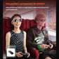 Two people enjoying co-op gameplay on a large virtual screen using VITURE Pro XR glasses and Nintendo Switch – supported by Magic Treasure Dock Set with up to 20 hours battery life