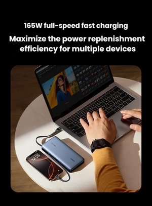 UGREEN 165W Power Bank, 25000mAh with 2 Built-in USB C Cables – product image 2