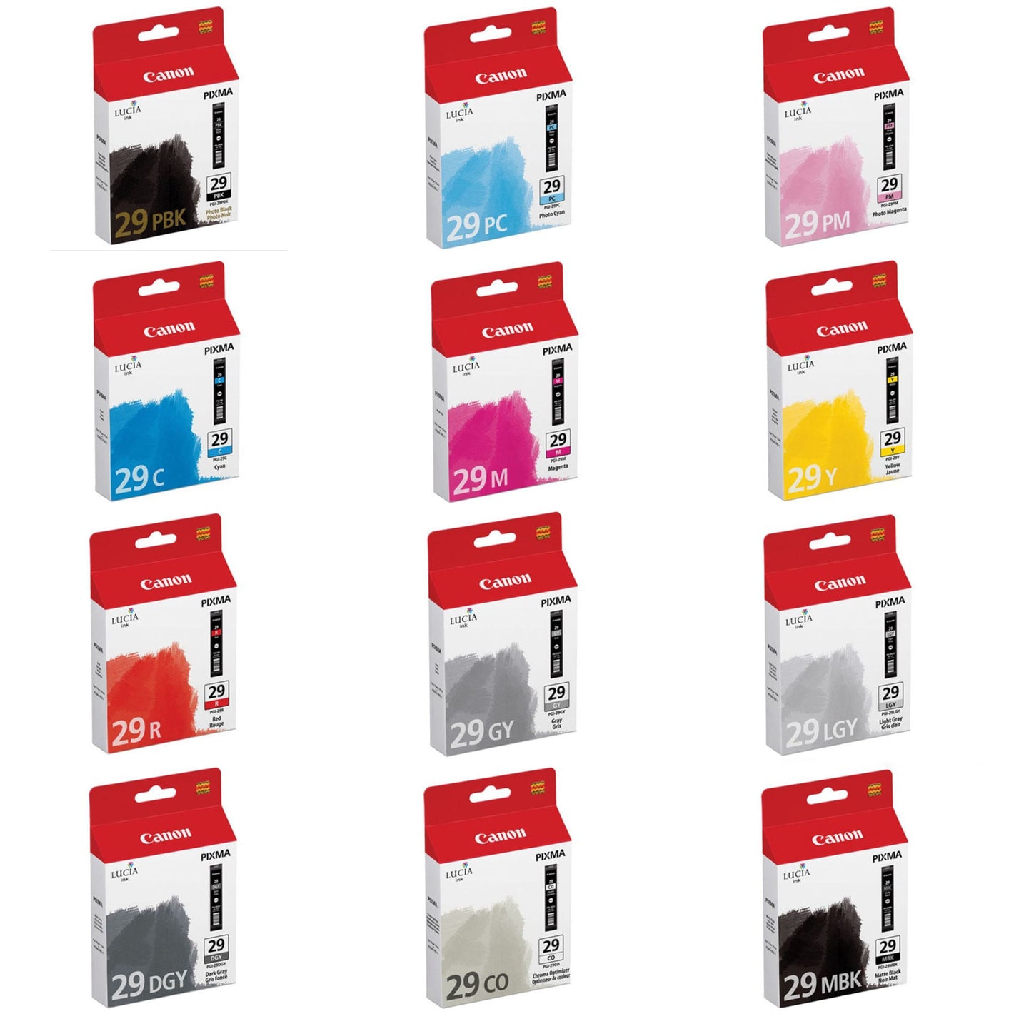 12 Pack Genuine Canon PGI-29 Ink Cartridge Combo