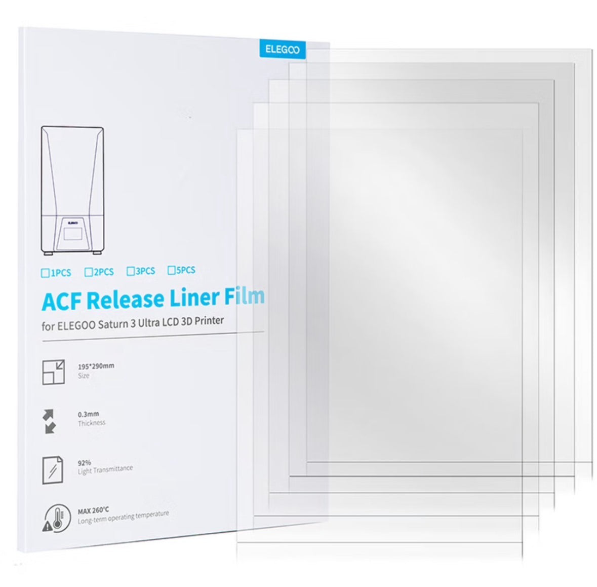Elegoo ACF film 5 pack for Saturn 3 Ultra resin printer