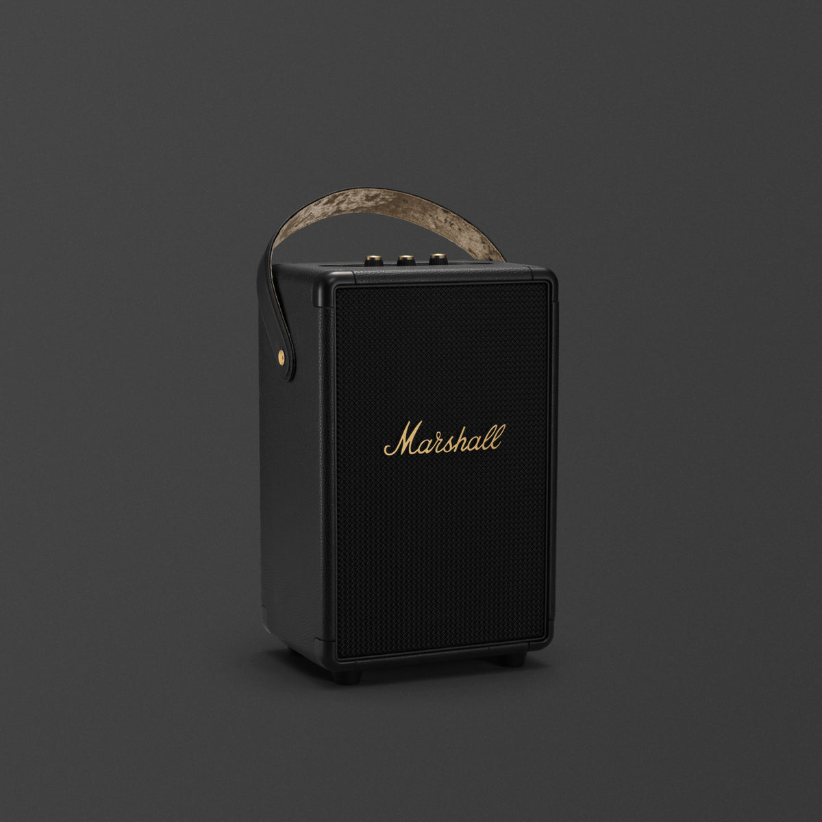 Official Marshall Tufton Black and Brass portable speaker front view