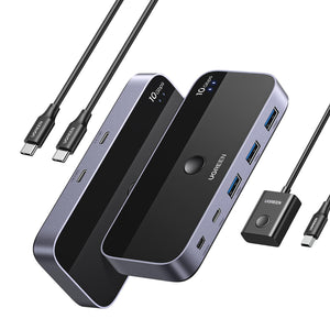 UGREEN 25164 USB-C sharing switch front and rear views