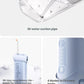 An overview of the usmile C10's main features, highlighting the 3D water suction pipe, the impressive 90-day battery life making it ready for travel, and the four customizable modes to fit every smile.